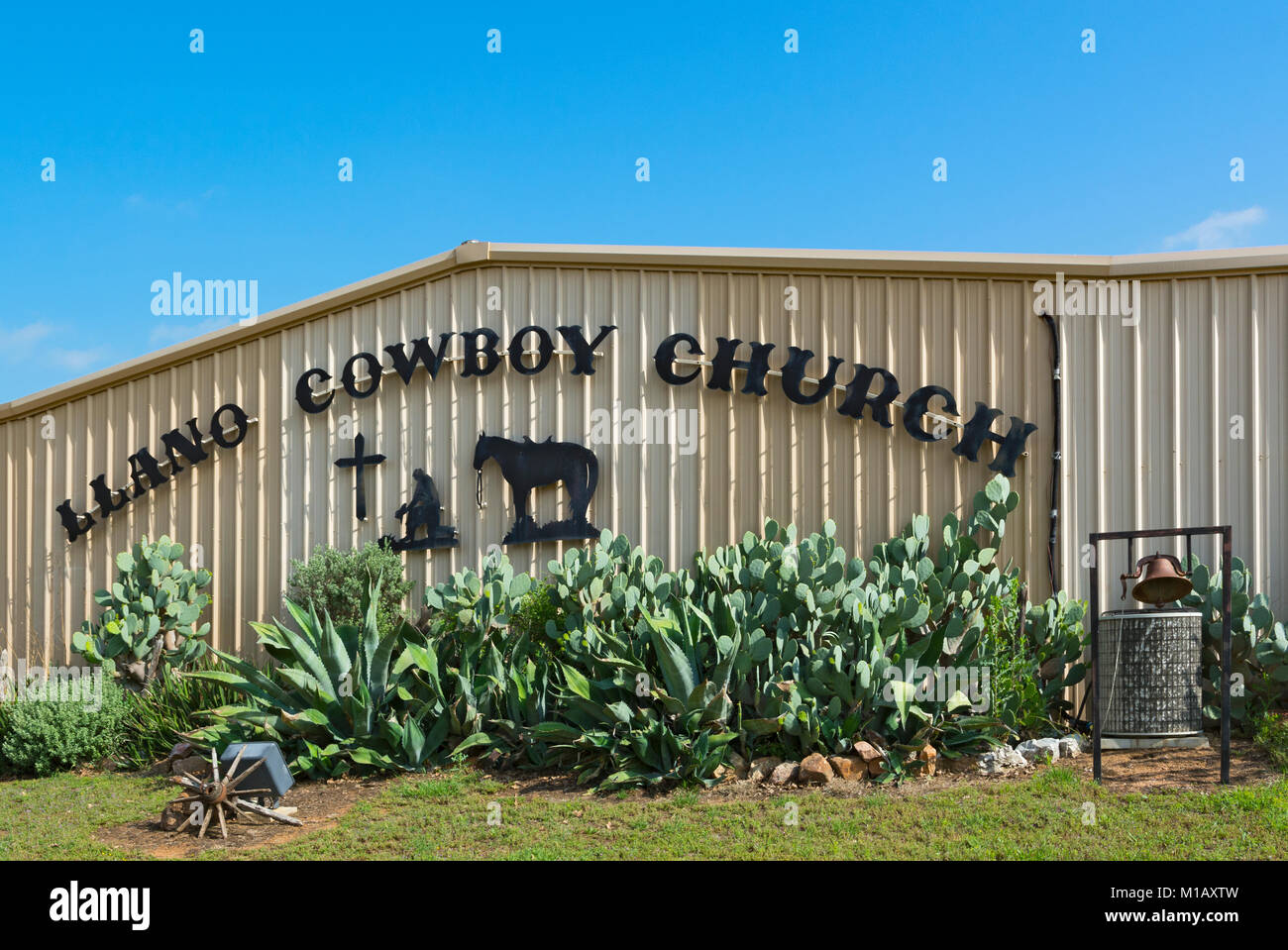 Llano Cowboy Church, 7535 W State Highway 29, Llano, Texas Stock Photo