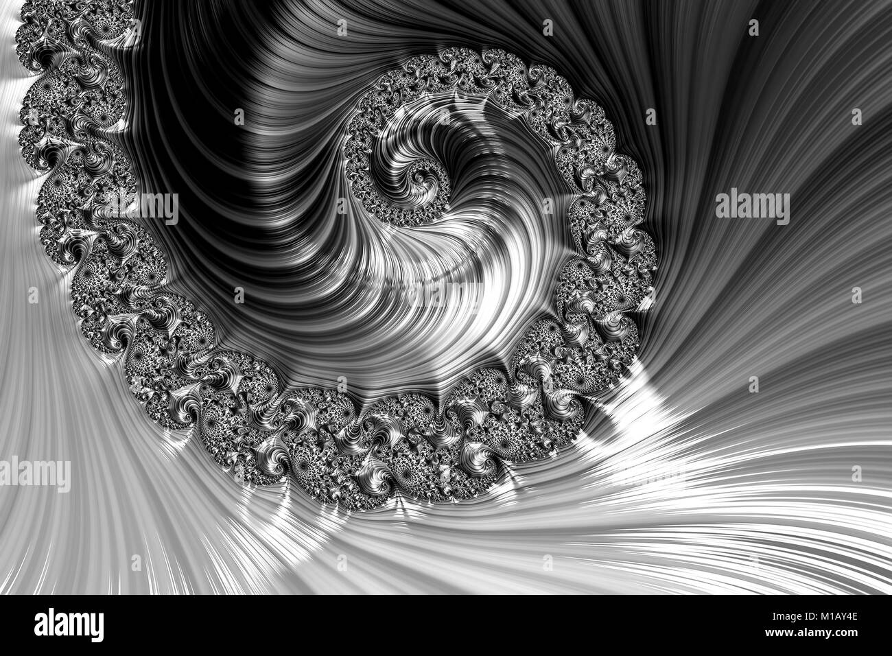 Fractal spiral - abstract digitally generated image Stock Photo