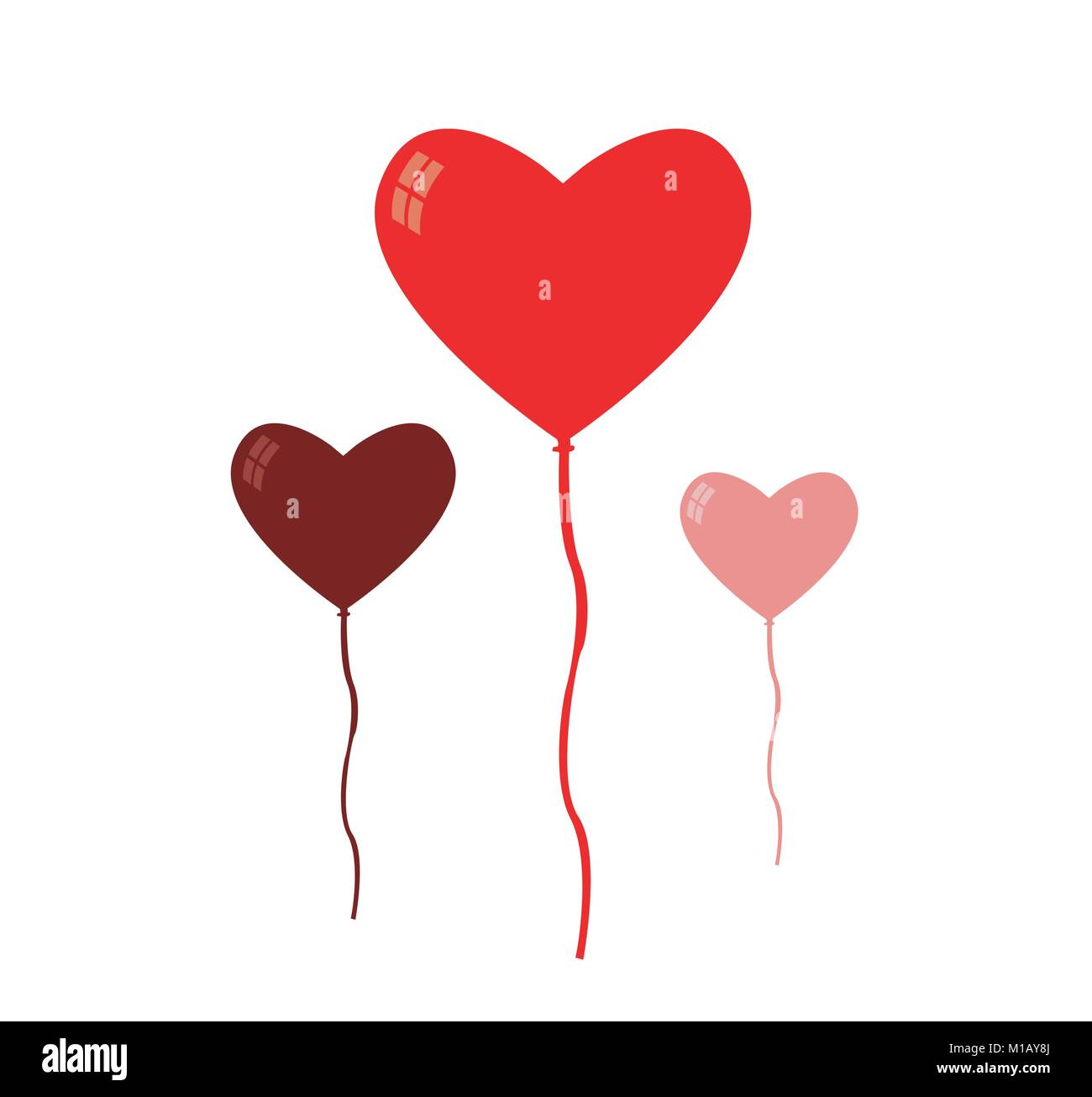 Vector illustration with red love hearts Stock Vector Image & Art - Alamy