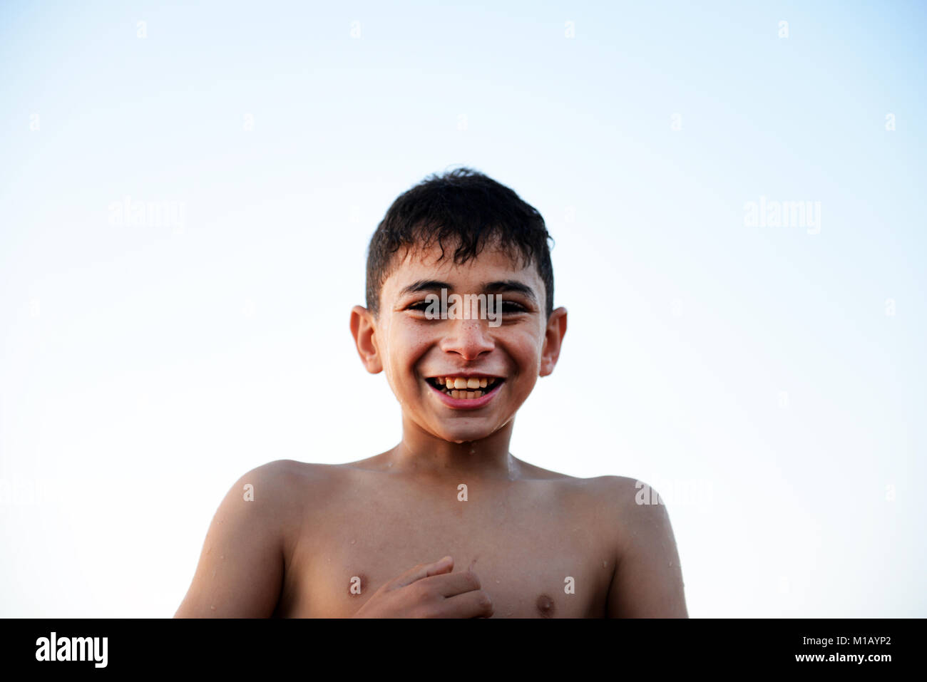 Portrait of a smiling Jordanian boy Stock Photo Alamy