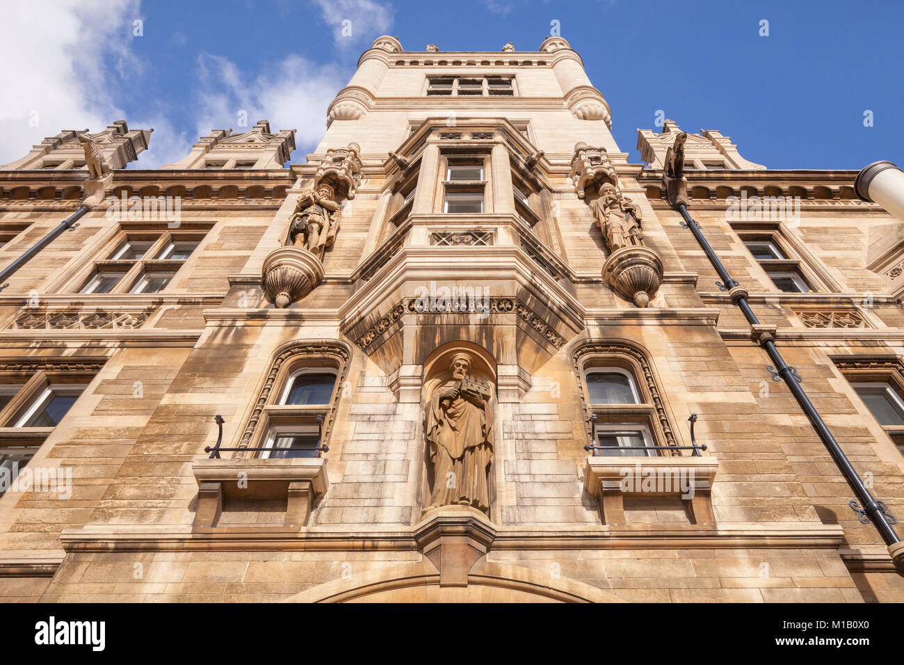 Close-up of the facade of Gonville and Caius College, Cambridge, facing King's Parade. Stock Photo
