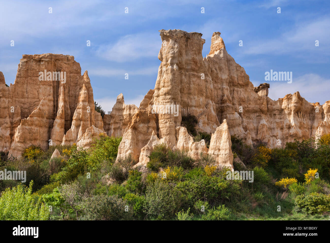 Les Orgues d'Ille sur Tet, Languedoc-Roussillon, Pyrenees-Orientales, France. Stock Photo