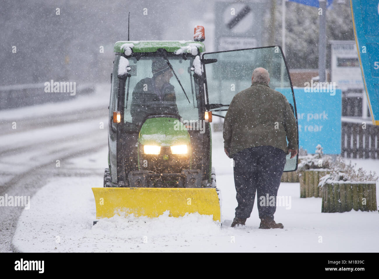 The Scottish Borders has heavy snowfall as parts of Scotland endure falling temperatures  Featuring: Town Earlston Where: Scottish Borders, United Kingdom When: 29 Dec 2017 Credit: Euan Cherry/WENN.com Stock Photo