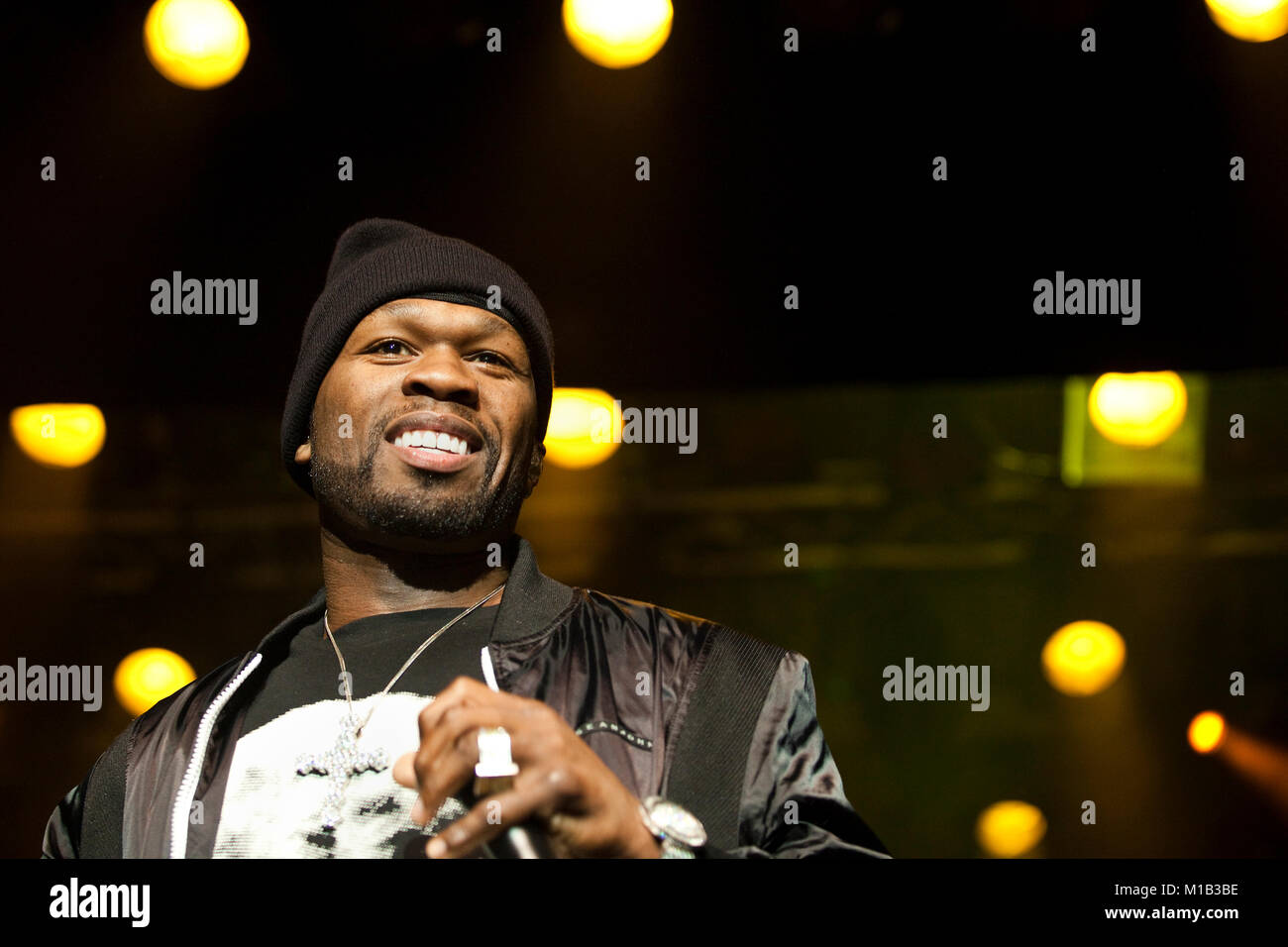 The American rapper, actor and entrepreneur 50 Cent performs a live concert at UKEN 2010 in Bergen. Norway, 11/03 2010. Stock Photo