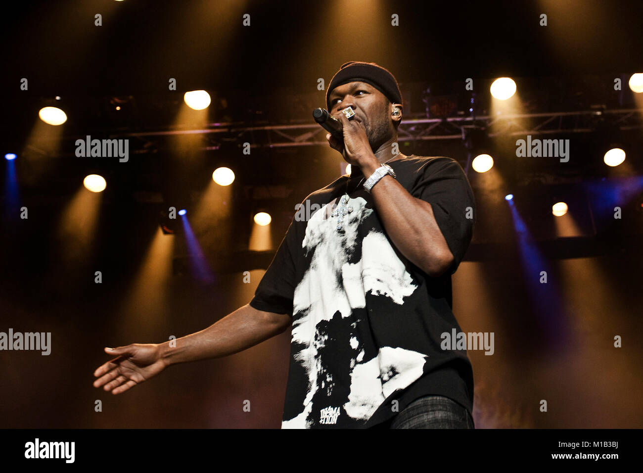 The American rapper, actor and entrepreneur 50 Cent performs a live concert at UKEN 2010 in Bergen. Norway, 11/03 2010. Stock Photo