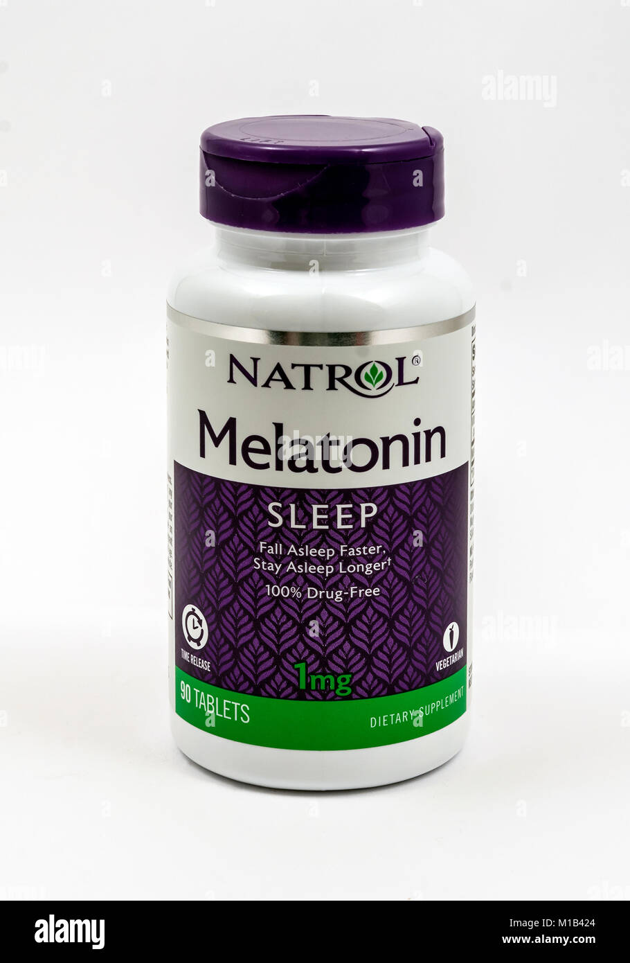 melatonin tablets (slow release) Stock Photo