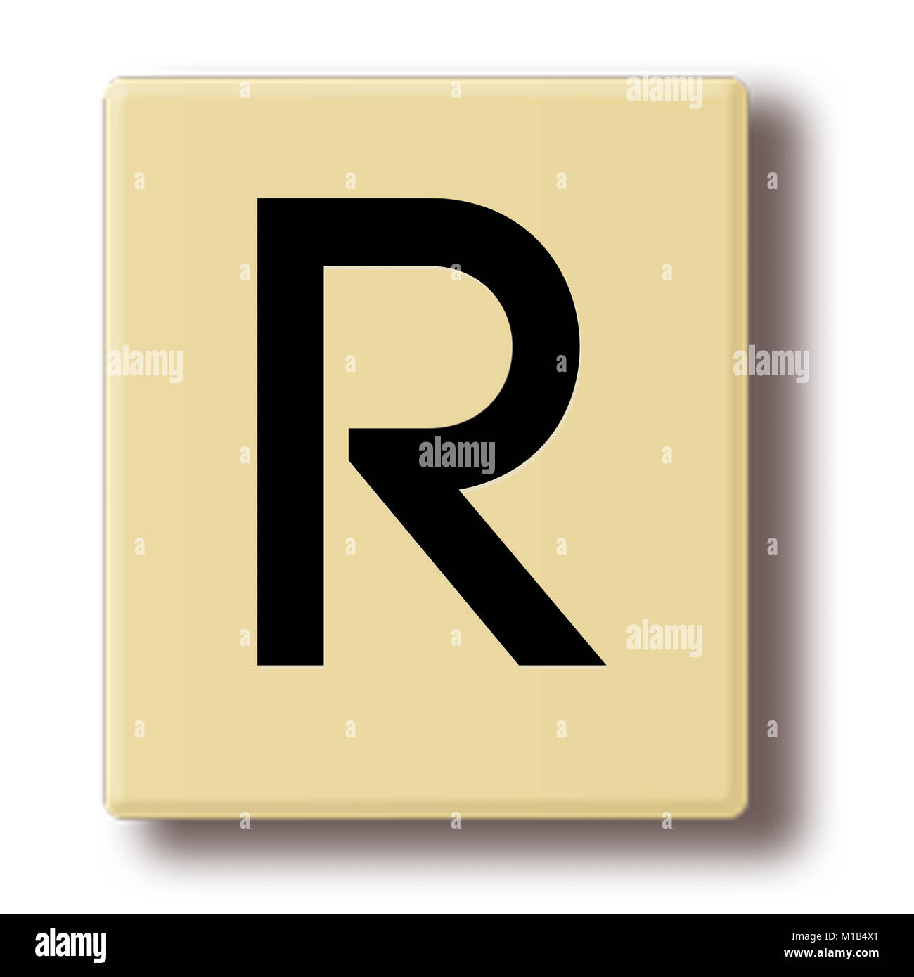 Letter tile in the style of the game Scrabble Stock Photo