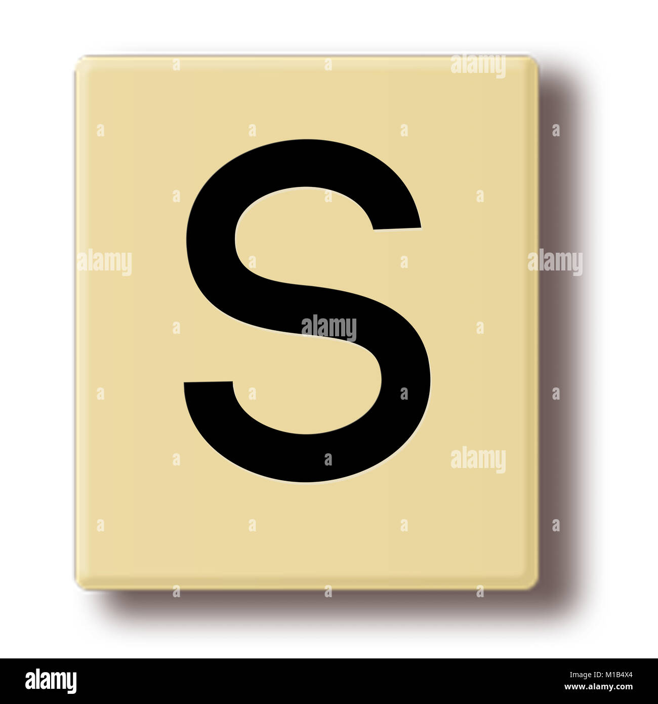 Letter tile in the style of the game Scrabble Stock Photo