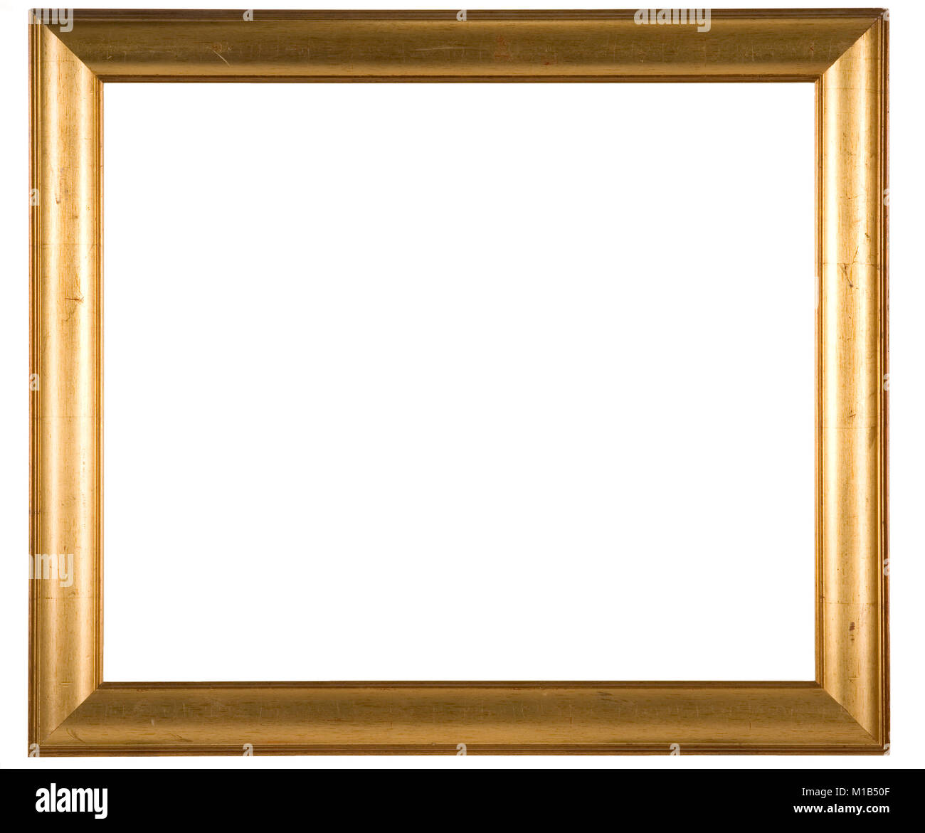 Large empty picture frame, distressed gold finish Stock Photo - Alamy