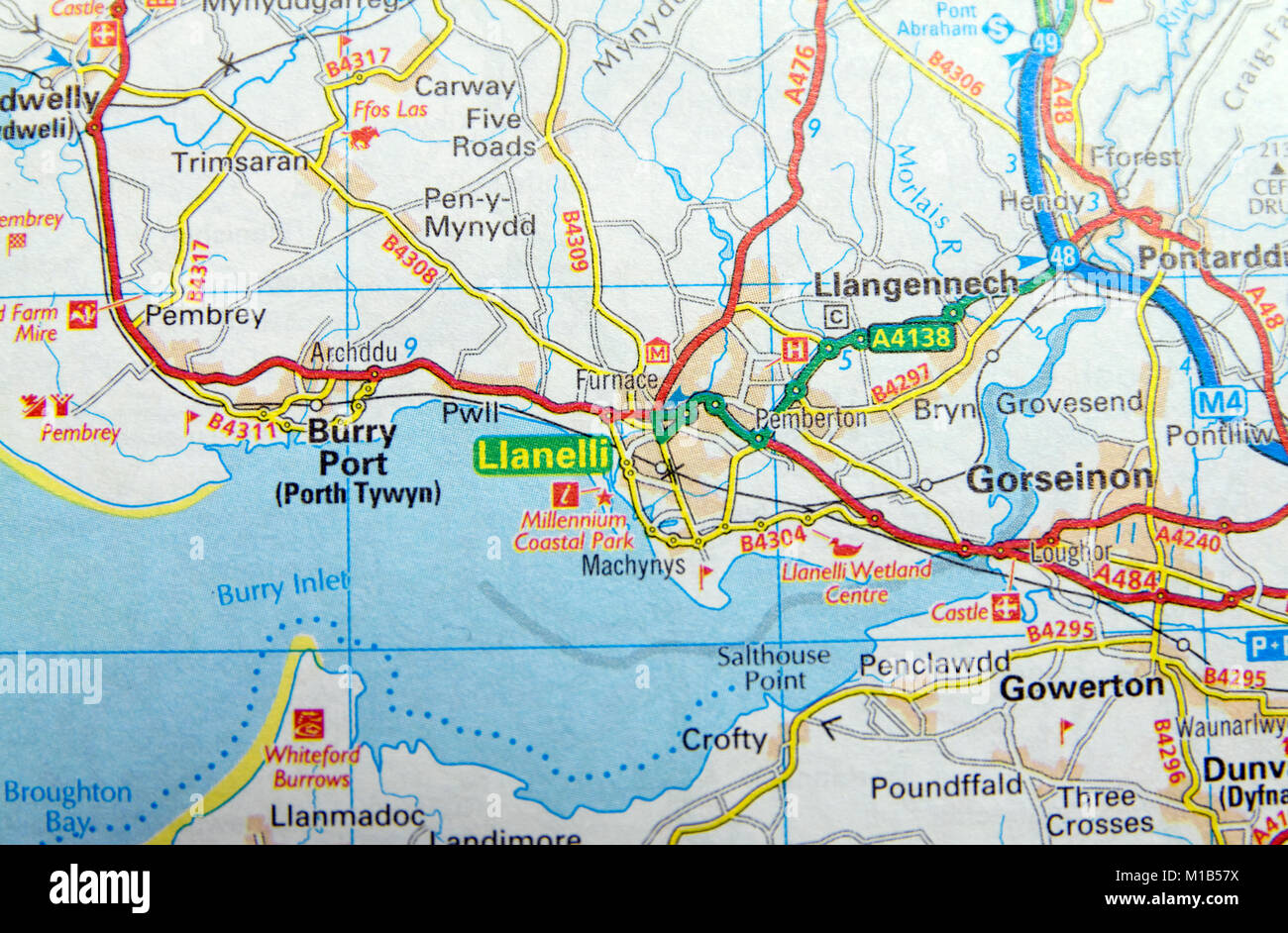 Llanelli Town Street Map 2024 Roby Kristy