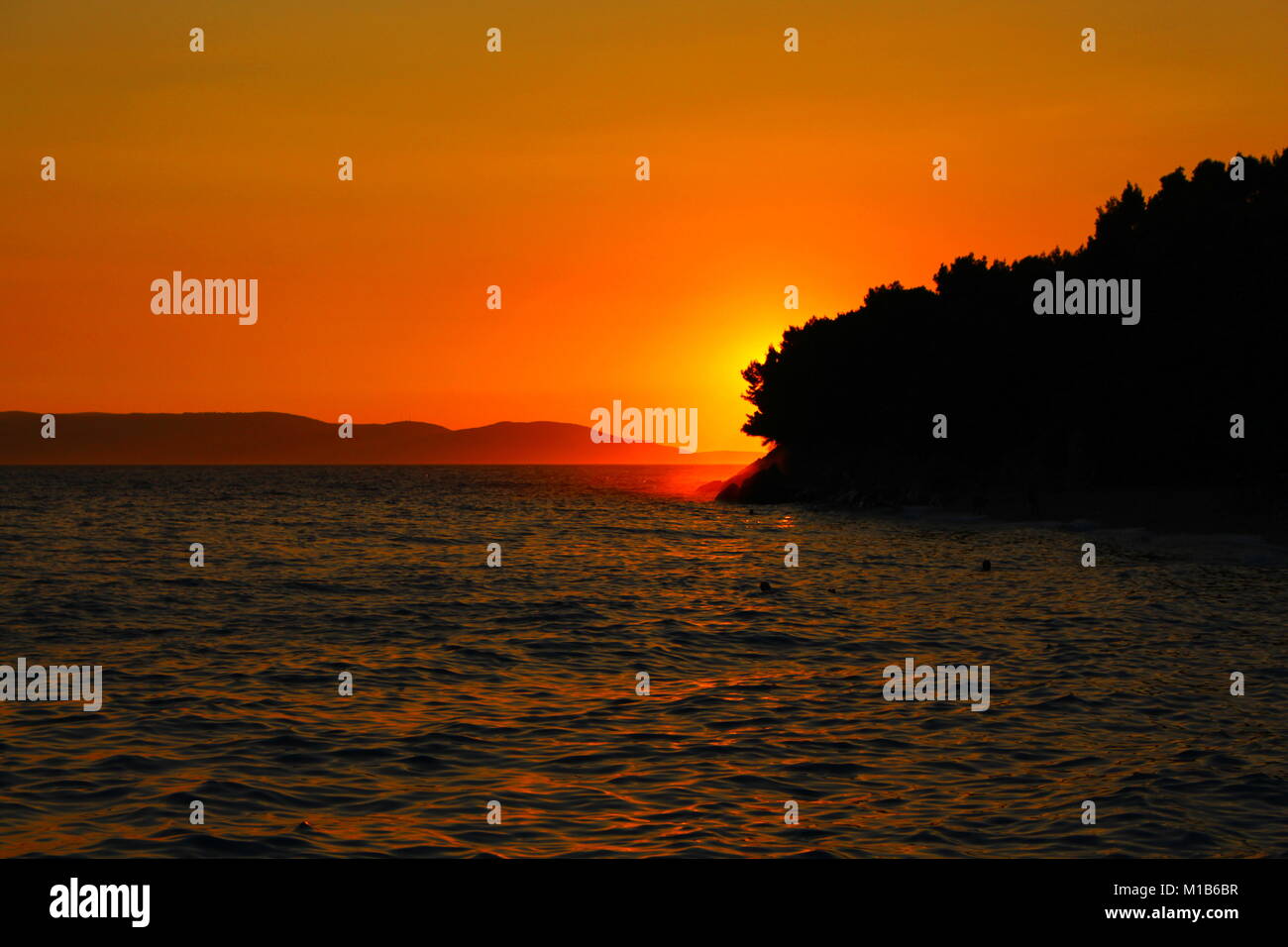 This is a photo of a sunset from my trip to Croatia Stock Photo