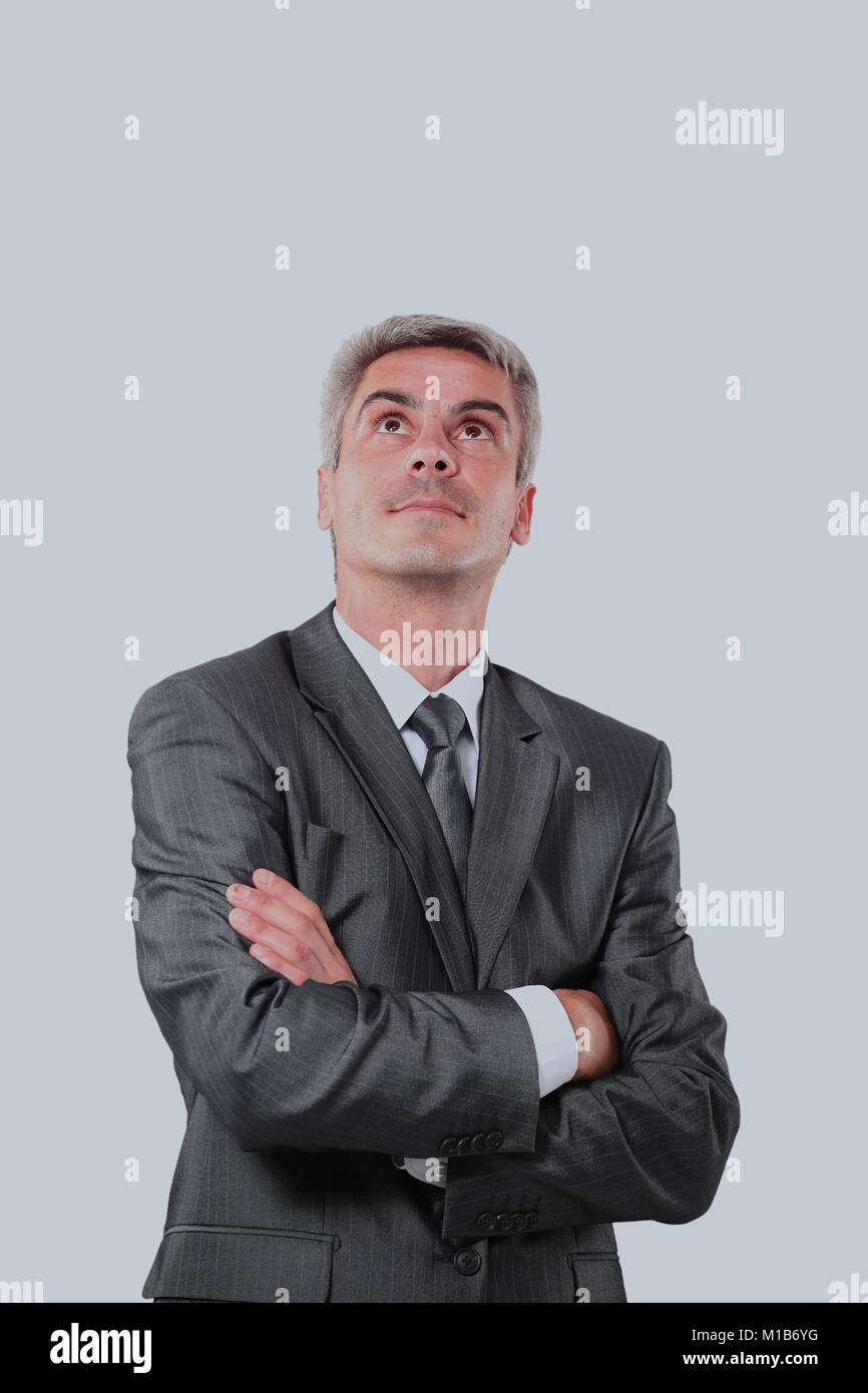 Smiling handsome businessman. Isolated over white background Stock ...