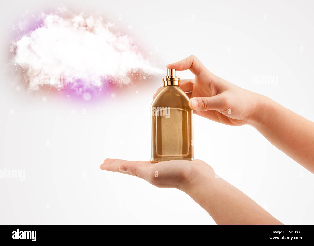 Close up perfume spraying from hi-res stock photography and images - Alamy