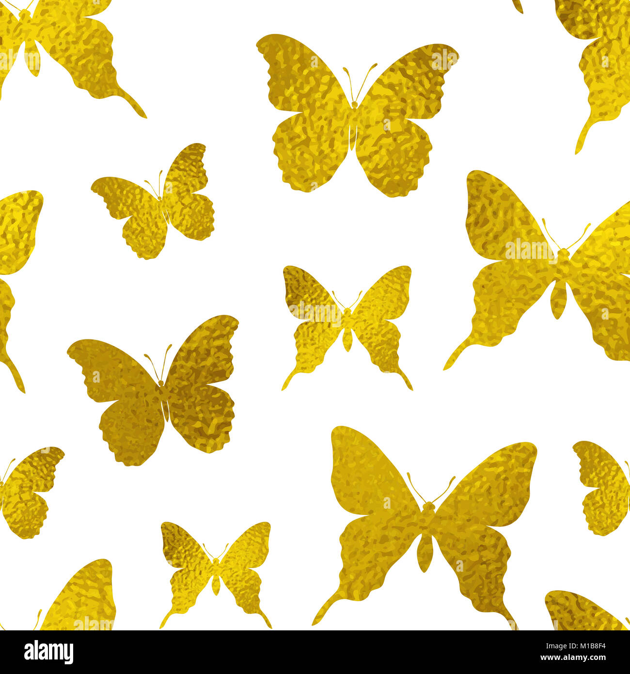 Symmetrical Pattern of Golden Butterflies ( Gold butterflies ) |  Photographic Print