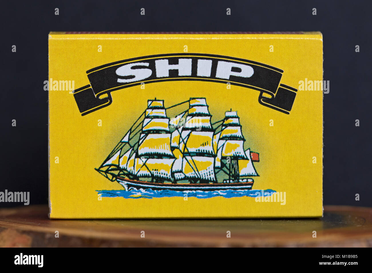 A traditional box of safety matches with its sailing ship logo Stock Photo