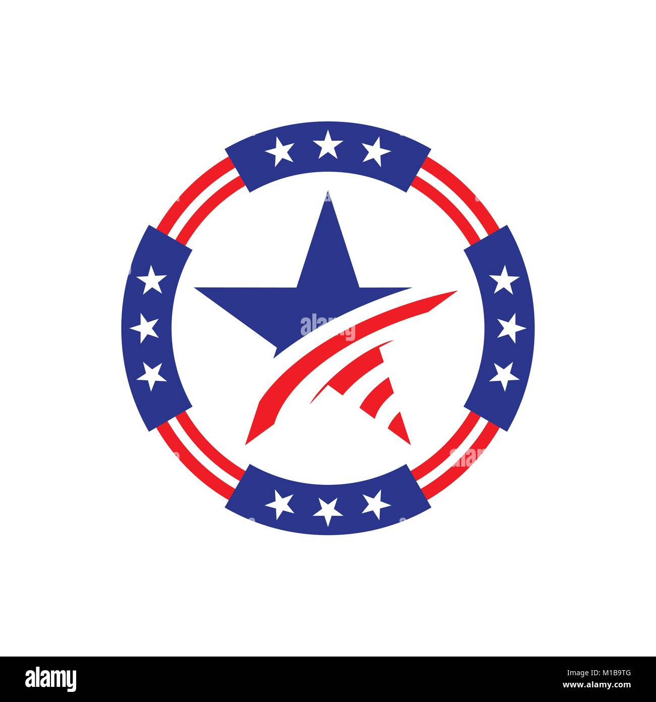 American Circle Stars Emblem Vector Graphic Design Stock Vector