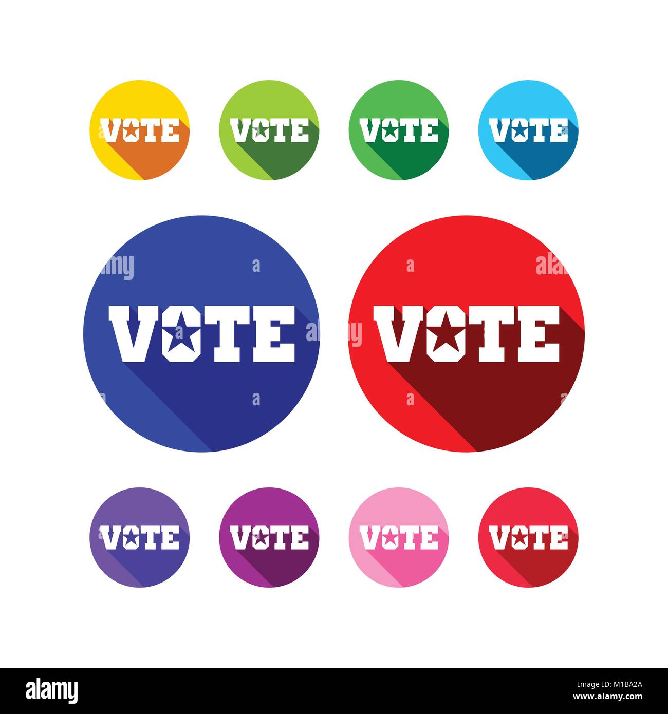 Various Vote Icon Colors Vector Graphic Design Stock Vector