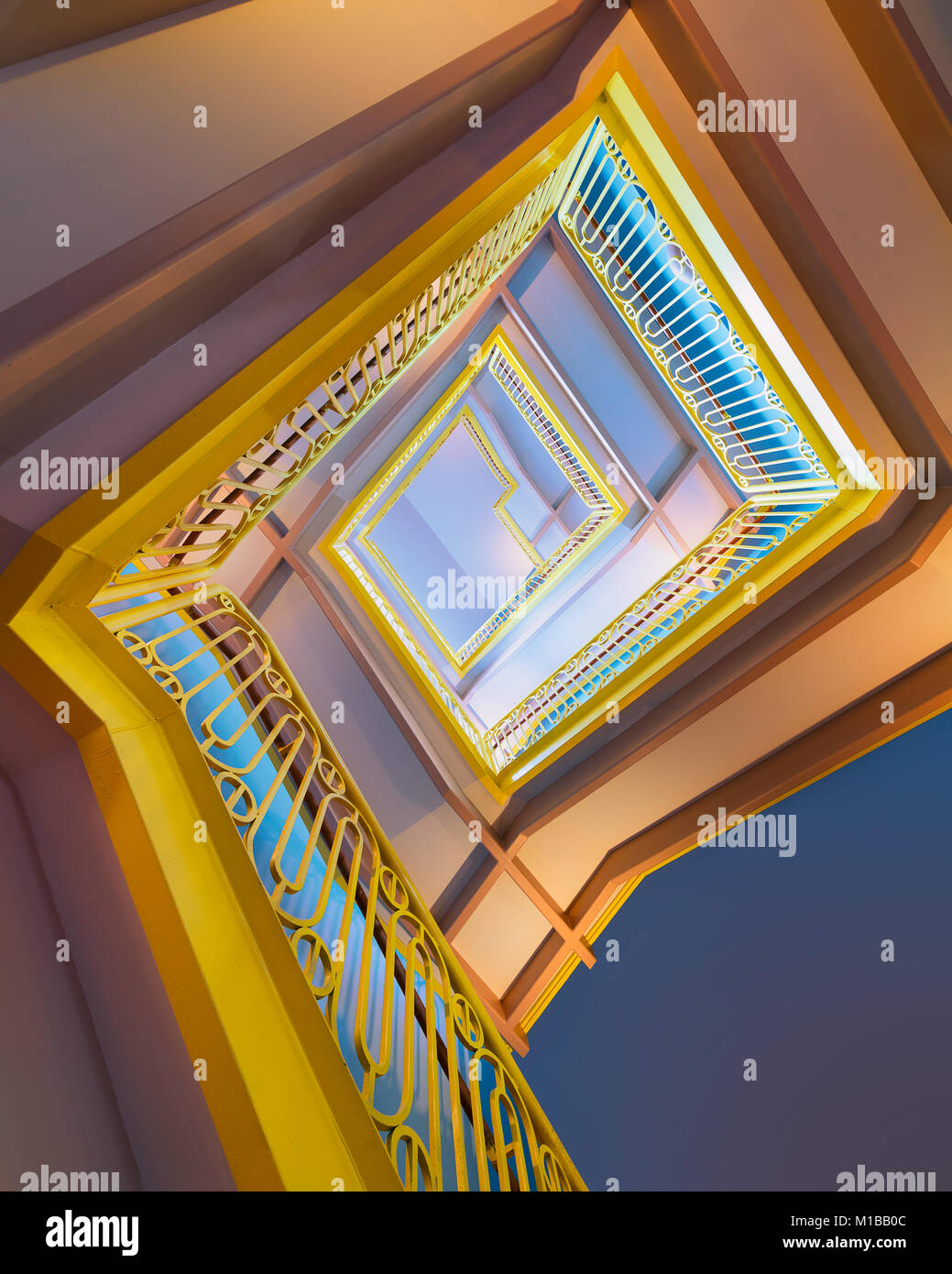 Staircase in the Grainger Engineering Library on the campus of the