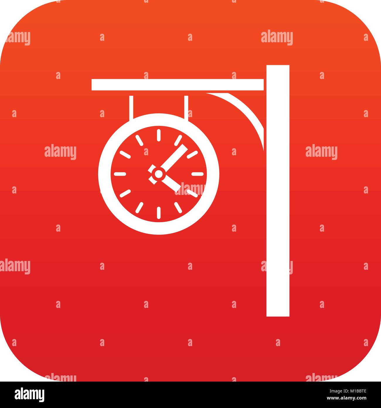 Station clock icon digital red Stock Vector Image & Art - Alamy