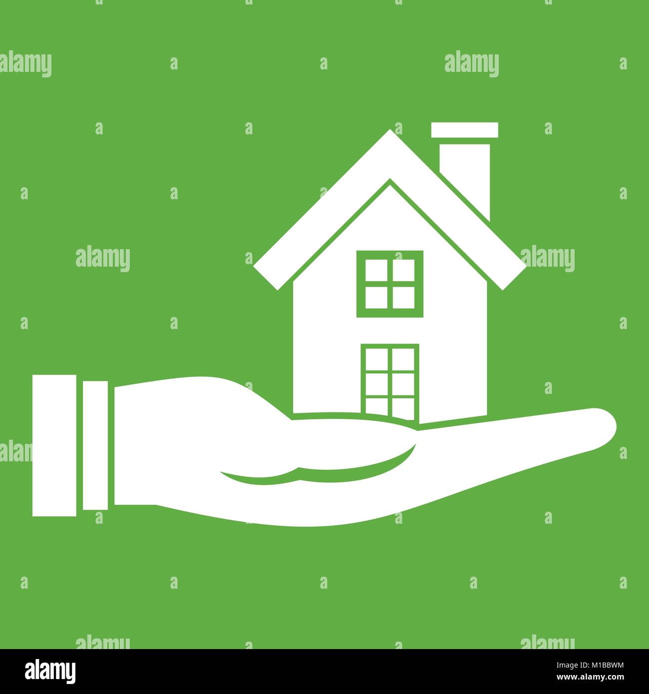 House in hand icon green Stock Vector Image & Art - Alamy