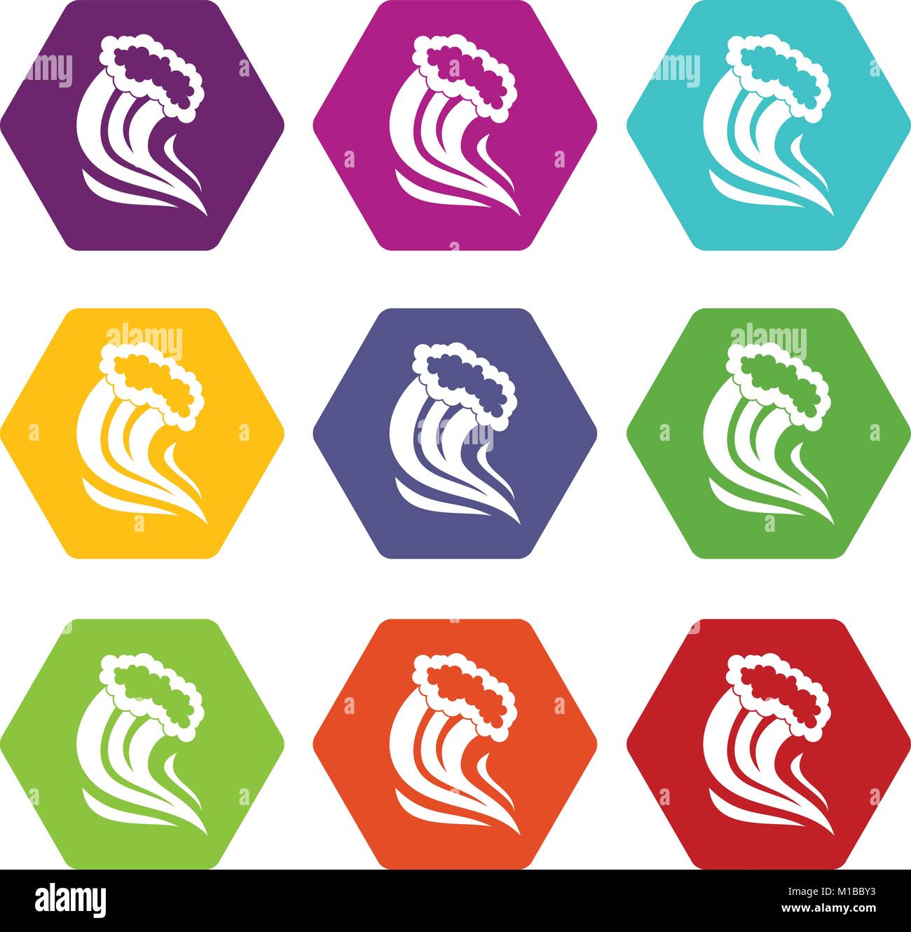 Foamy splash icon set color hexahedron Stock Vector Image & Art - Alamy