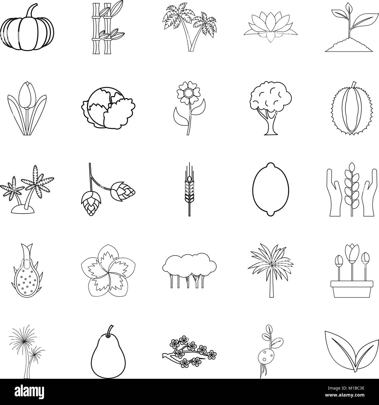 Alive world icons set, outline style Stock Vector Image & Art - Alamy
