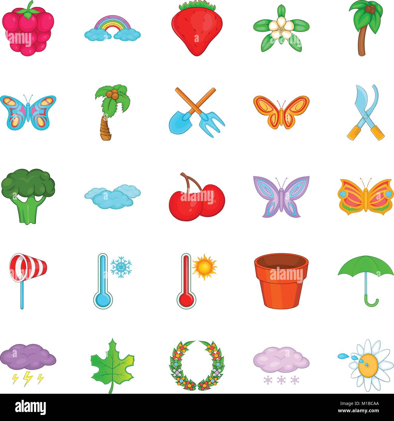Flowering plant icons set, cartoon style Stock Vector Image & Art - Alamy
