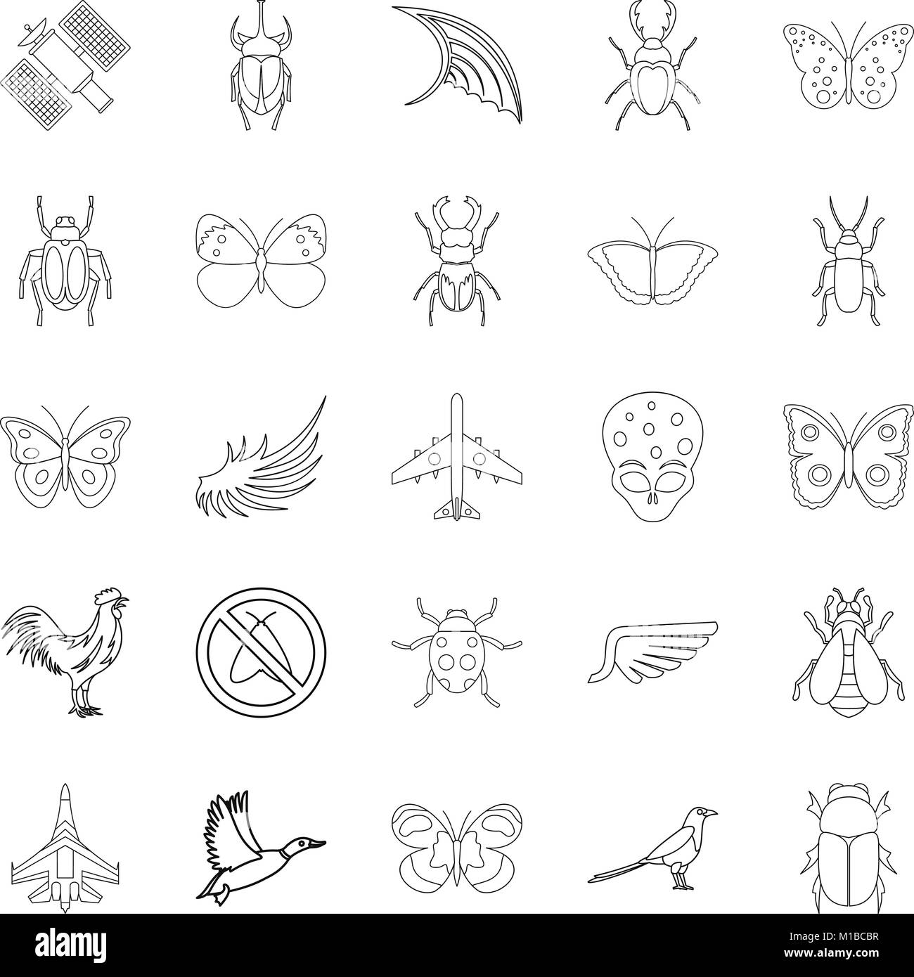 Rise icons set, outline style Stock Vector Image & Art - Alamy