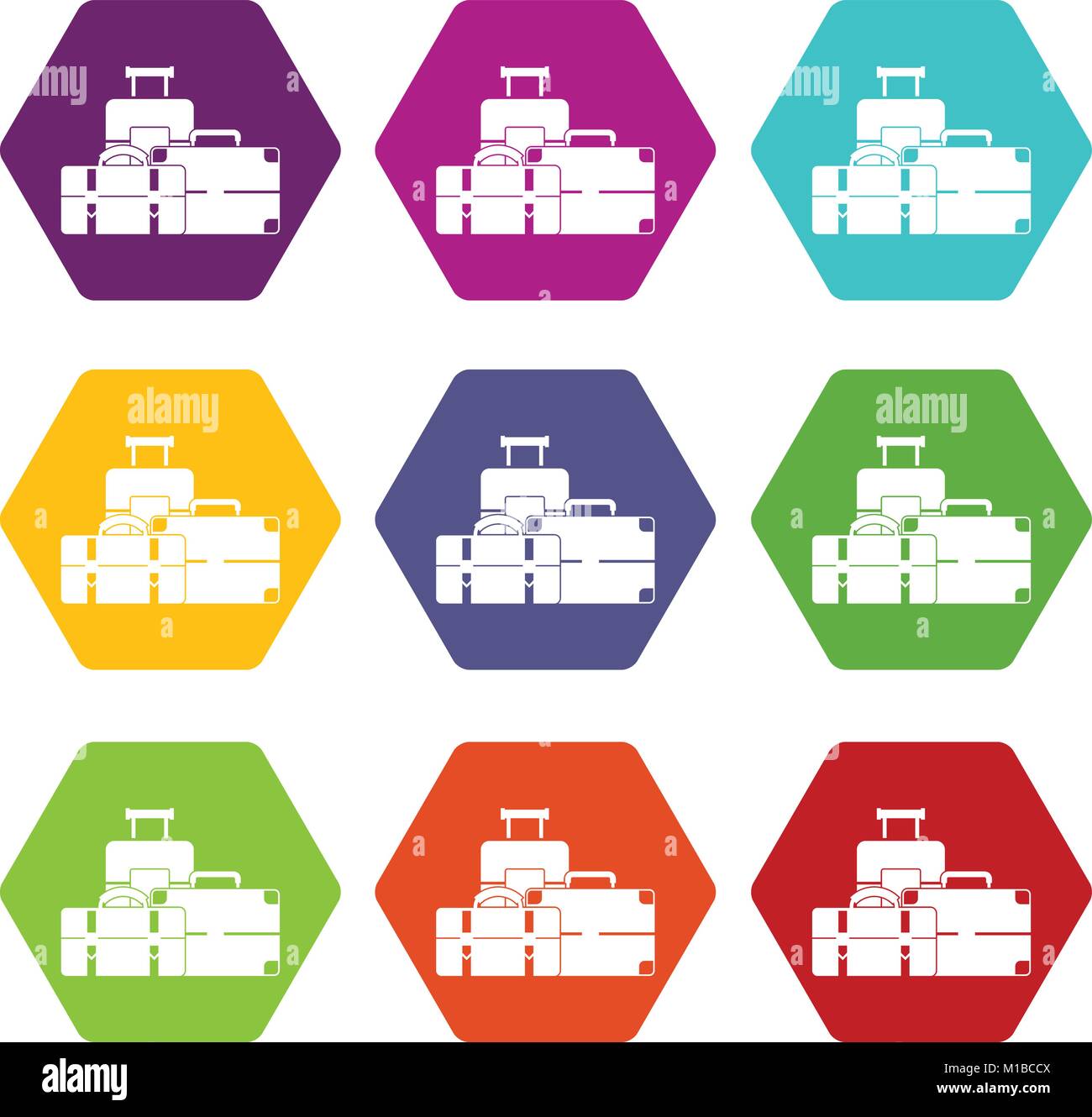 Baggage icon set color hexahedron Stock Vector Image & Art - Alamy