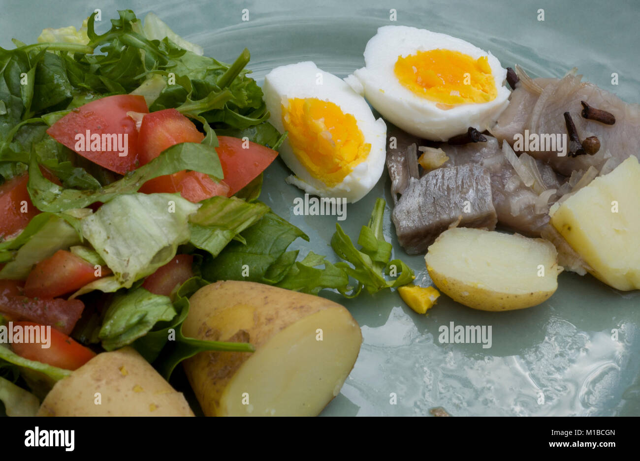 Traditional Swedish summer food, herring and potatoes Stock Photo Alamy