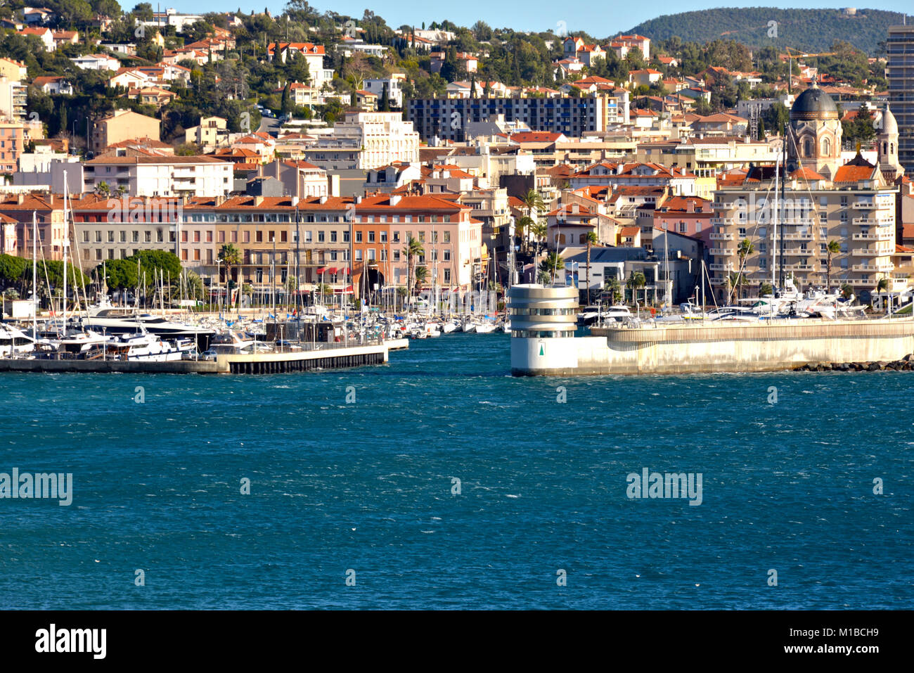 Saint Raphael, FRANCE. The port of Saint Raphael a French village with colorful boats moored on