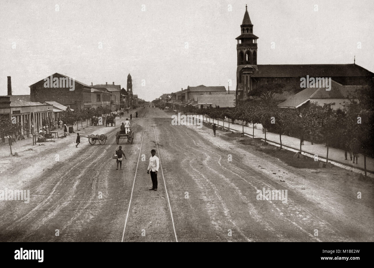 West Street, Durban, Natal, South Africa, c.1888 Stock Photo Alamy