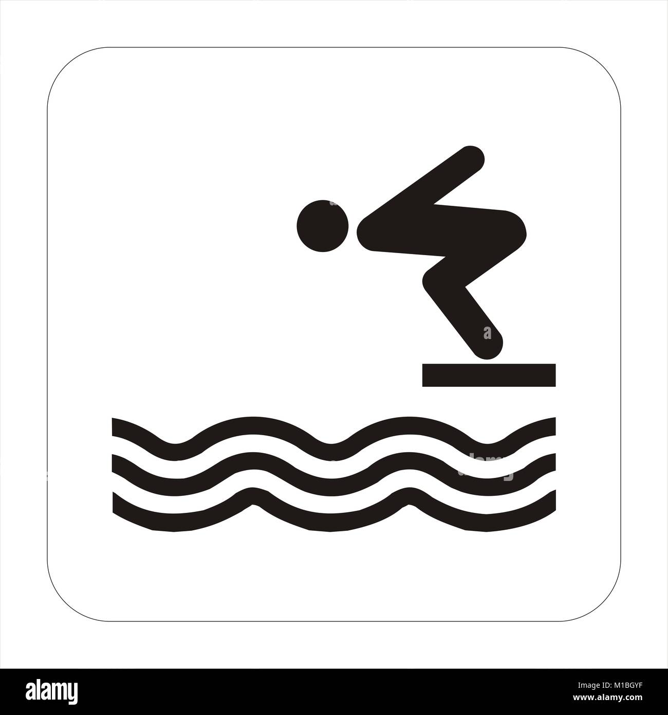 travel sign swimming jump Stock Photo
