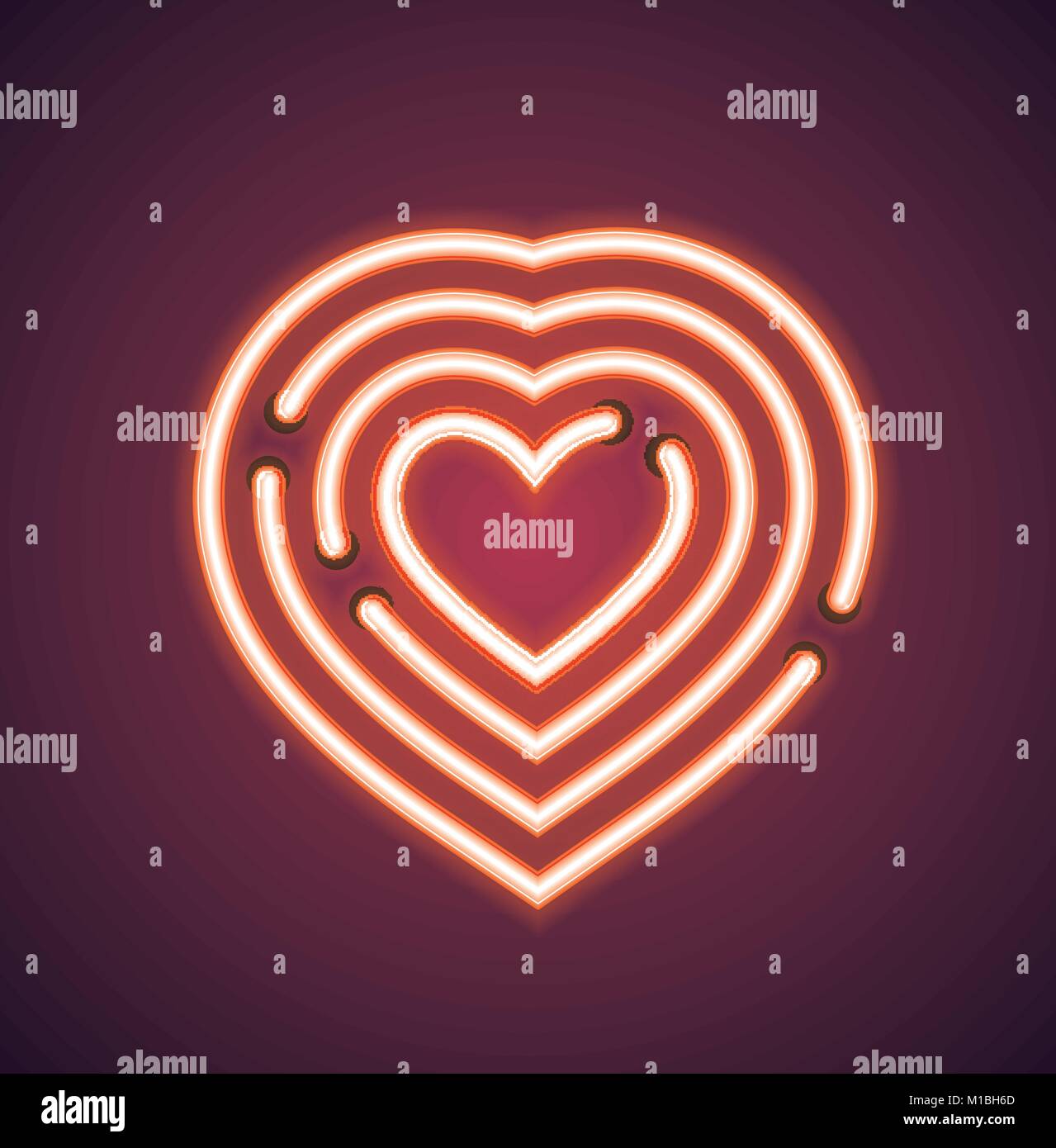 Valentine's neon heart vector sign Stock Vector Image & Art - Alamy