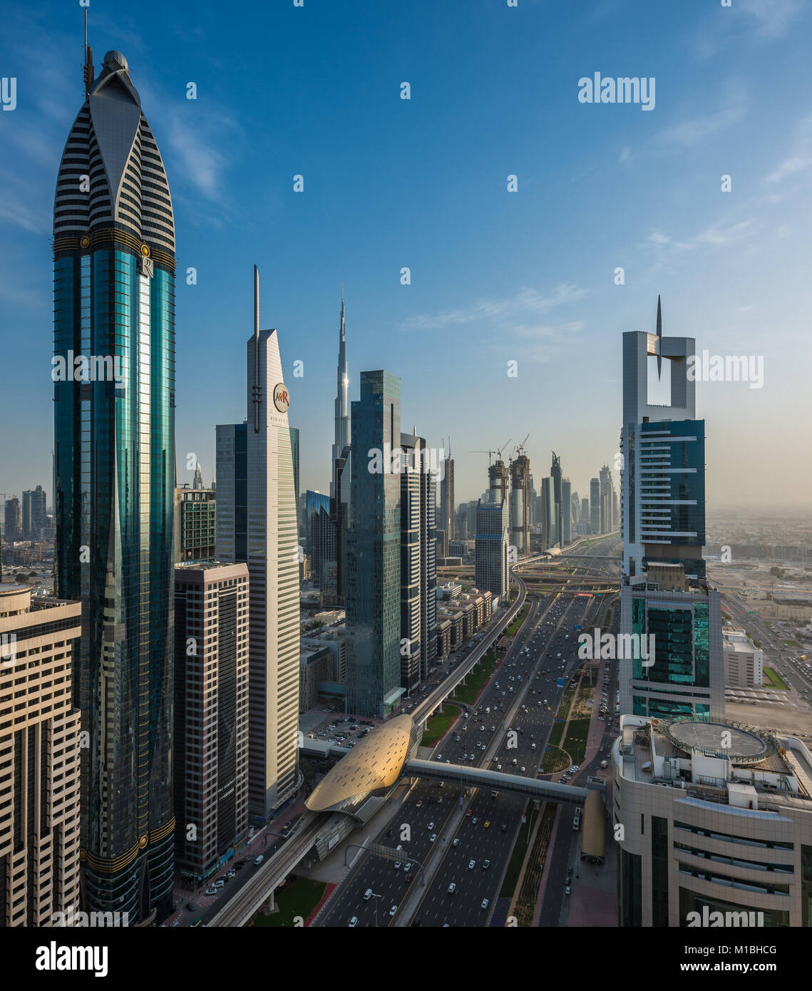 Views of Downtown Dubai and Financial Centre from a rooftop bar, Dubai