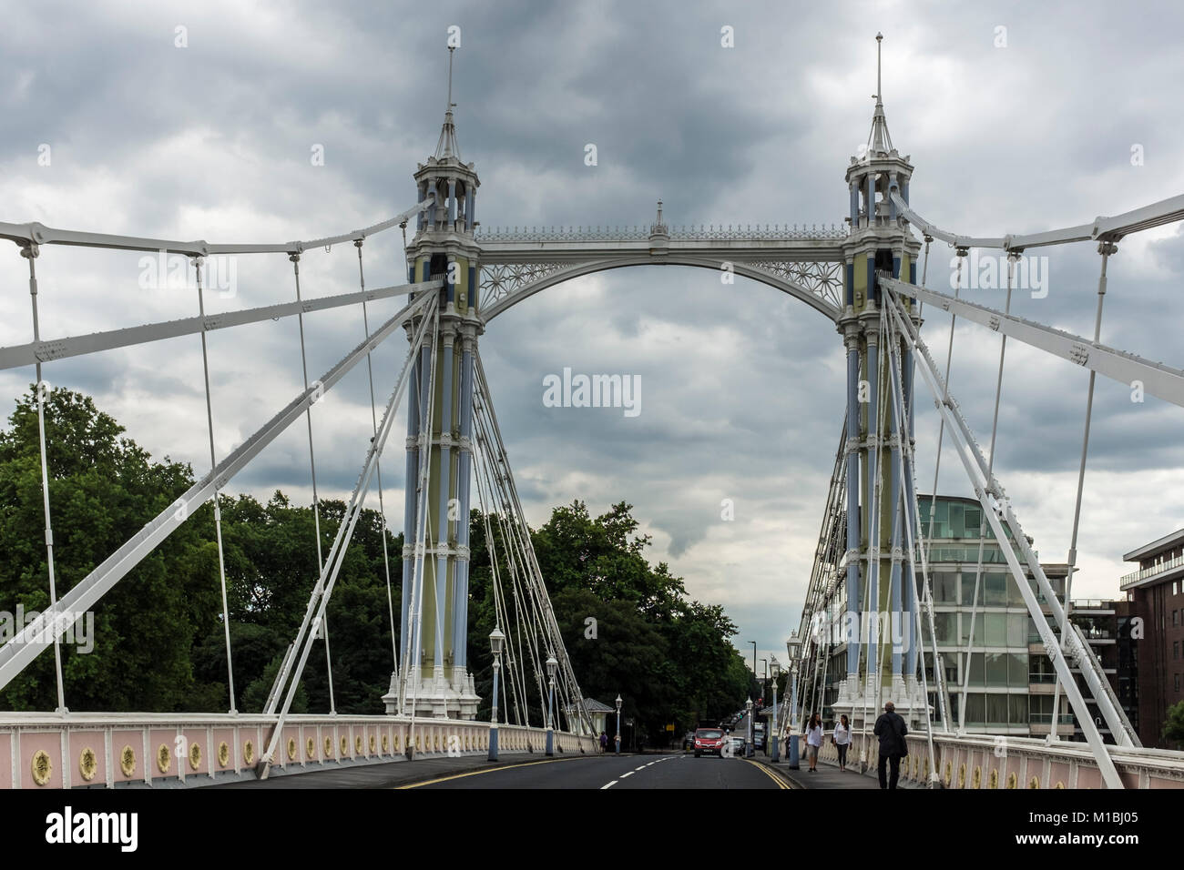 Albert Bridge, West London, UK Stock Photo
