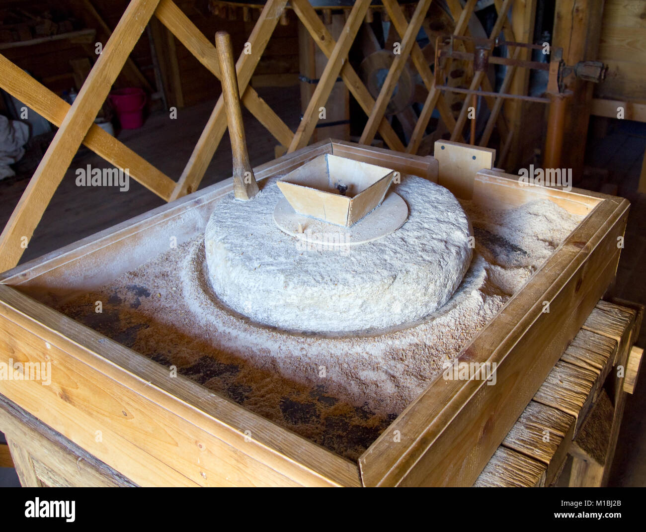 The handmill for grinding grain Stock Photo Alamy