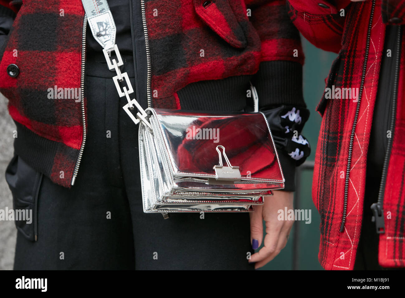 red checkered windbreaker