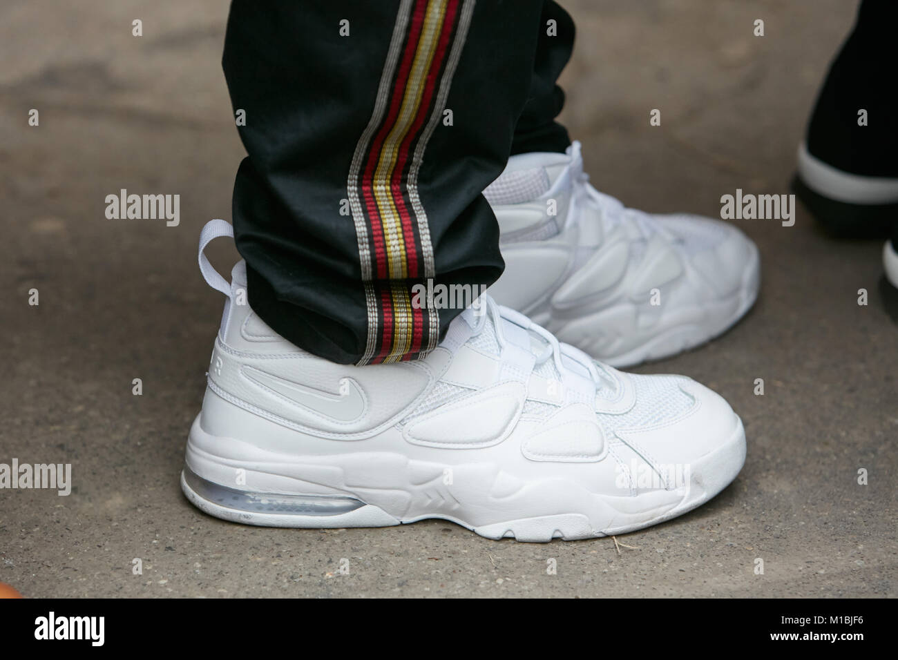 white nike street shoes