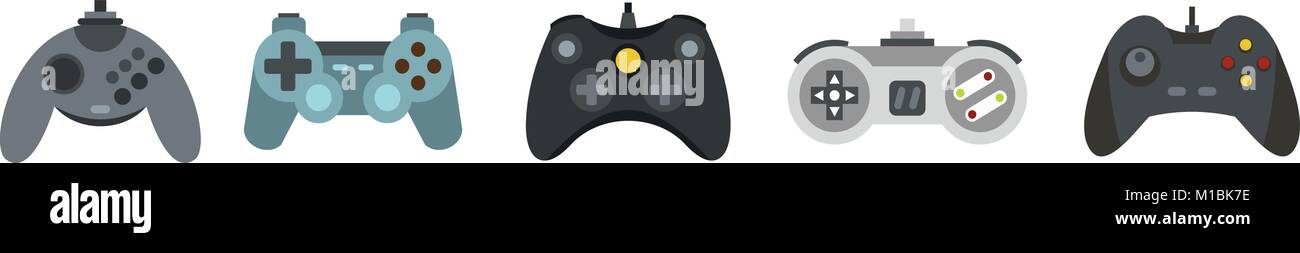 Joystick icon set, flat style Stock Vector Image & Art - Alamy