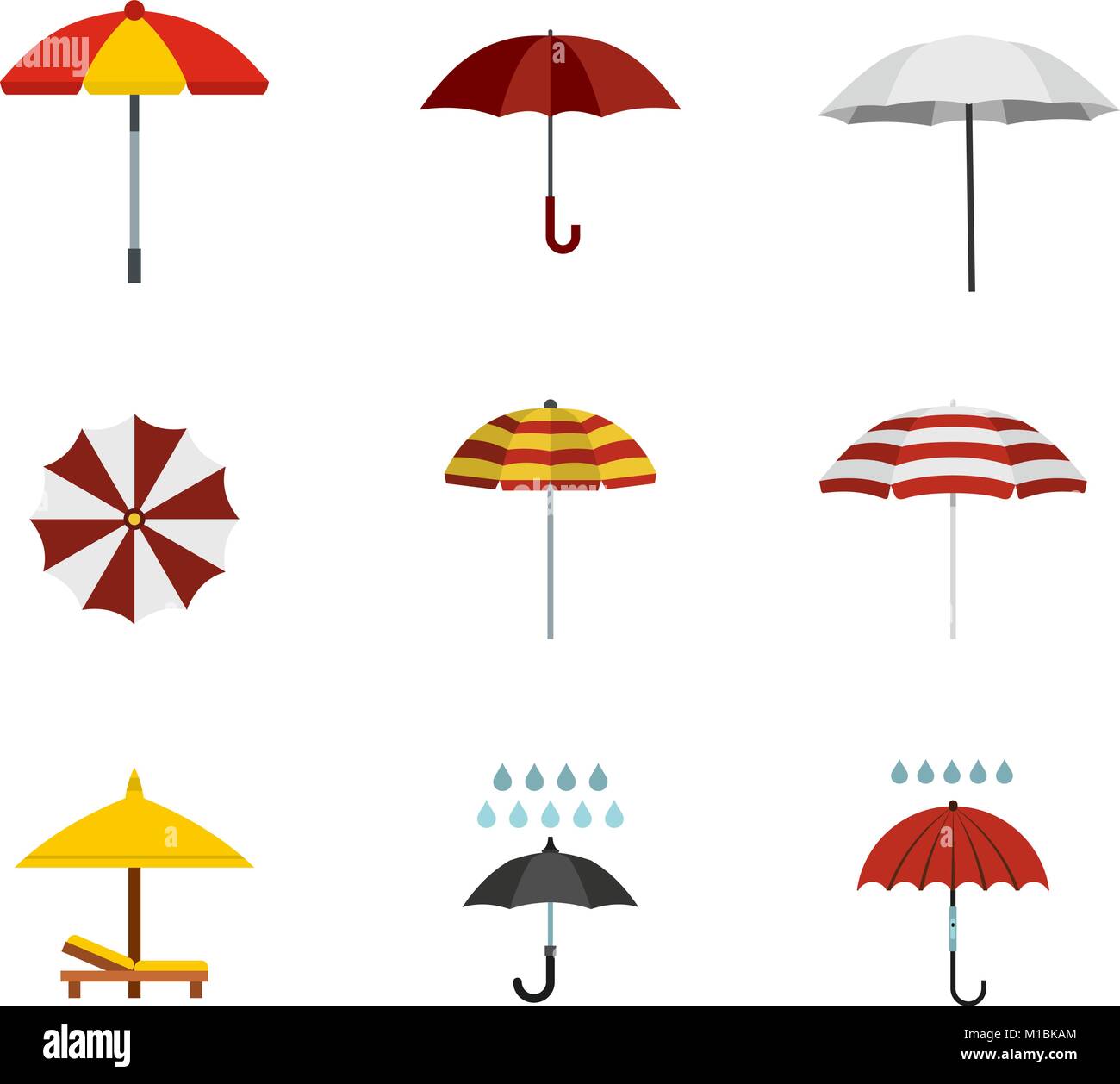 Umbrella icon set, flat style Stock Vector Image & Art - Alamy