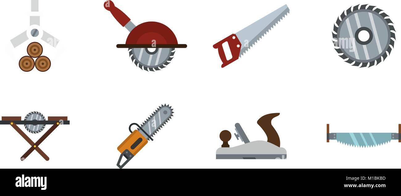 Wood cut tool icon set, flat style Stock Vector Image & Art Alamy Wood cut tool icon set, flat style Stock Vector Image & Art Alamy