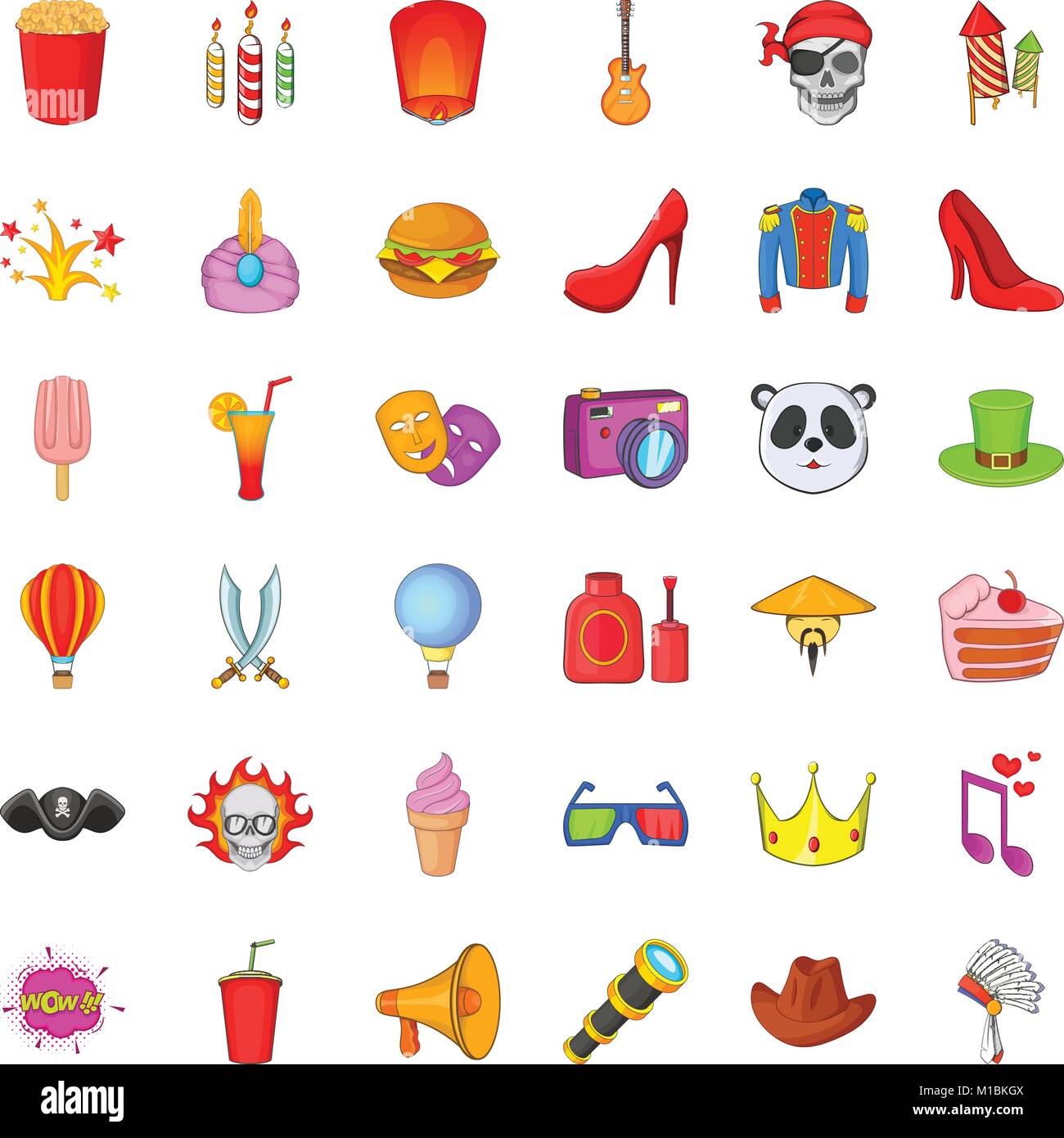 Costume ball icons set, cartoon style Stock Vector Image & Art - Alamy