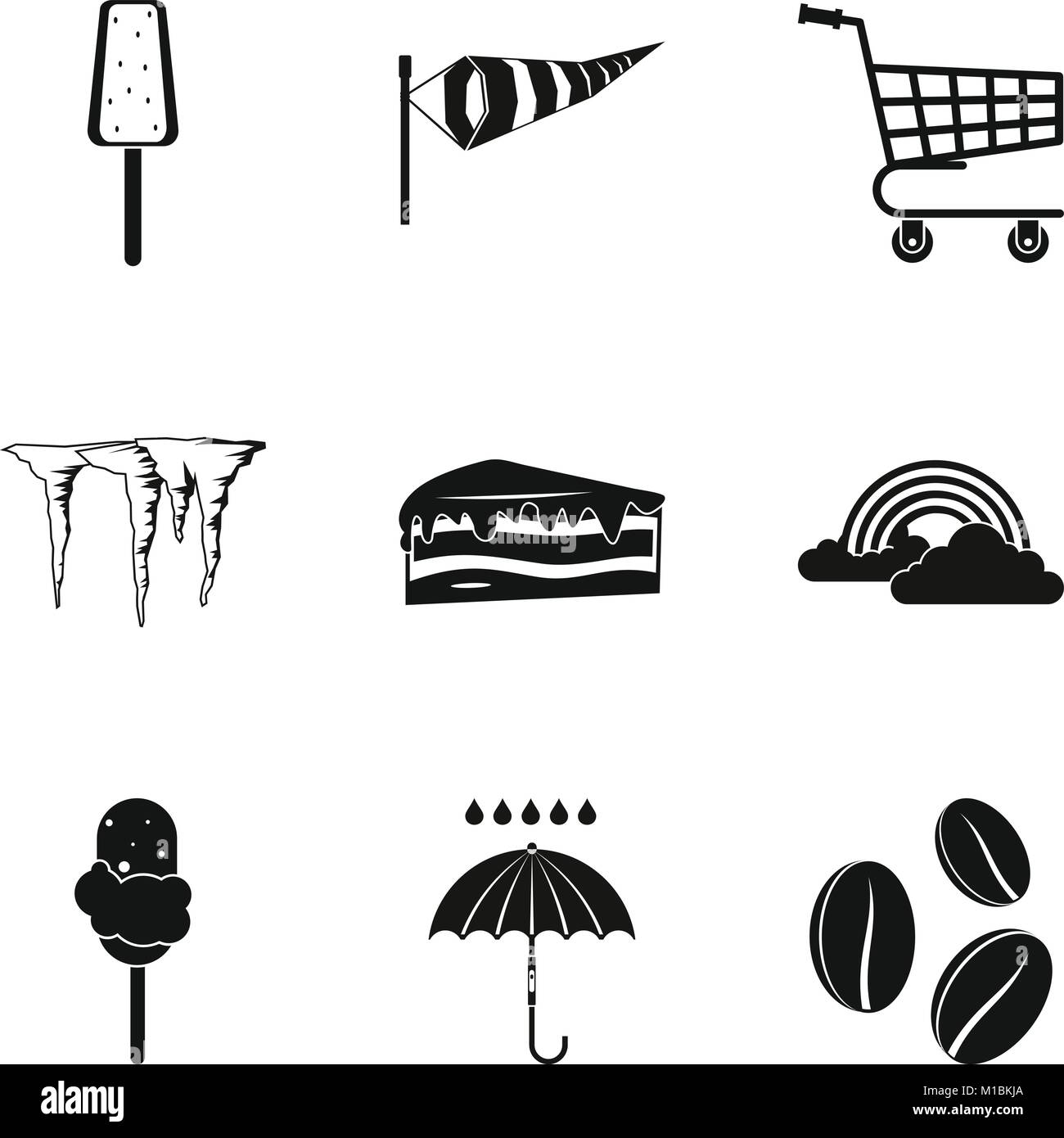 Ice cream cone icons set, simple style Stock Vector Image & Art - Alamy