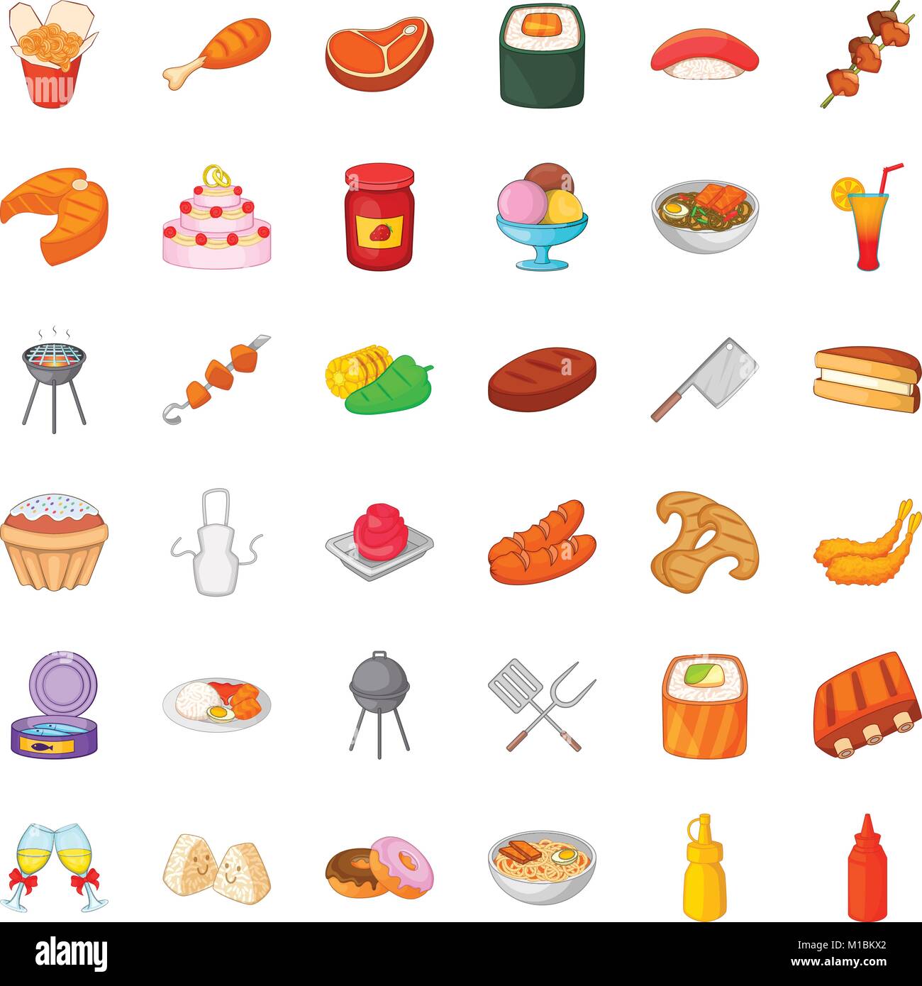 Reception icons set, cartoon style Stock Vector Image & Art - Alamy