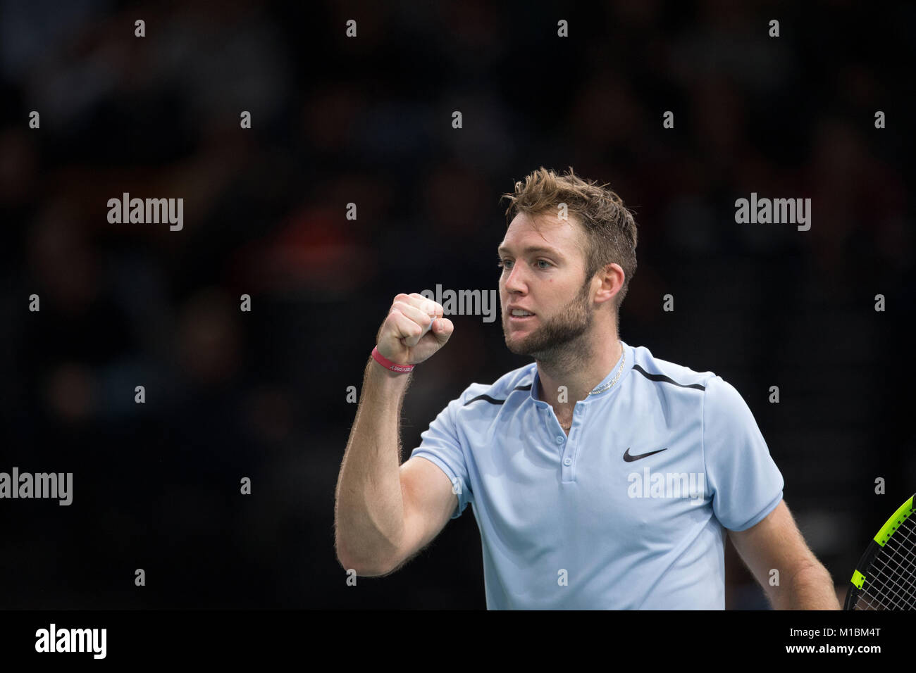 Tennis player Jack Sock attending the Rolex Paris Masters at the Accord