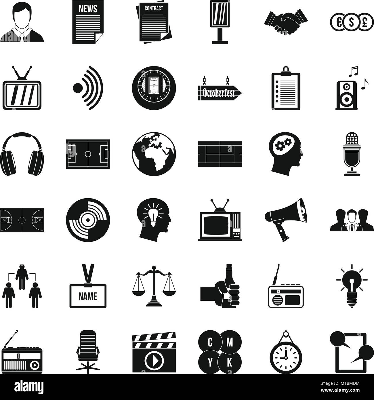 Media space icons set, simple style Stock Vector Image & Art - Alamy
