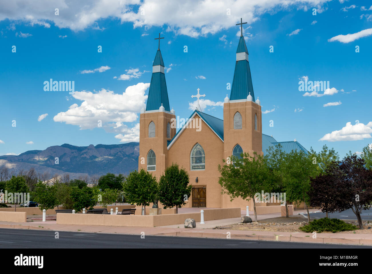 Church of the Nativity of the Blessed Virgin Mary is located at 9502 4th St. NW, Albuquerque, New Mexico Stock Photo