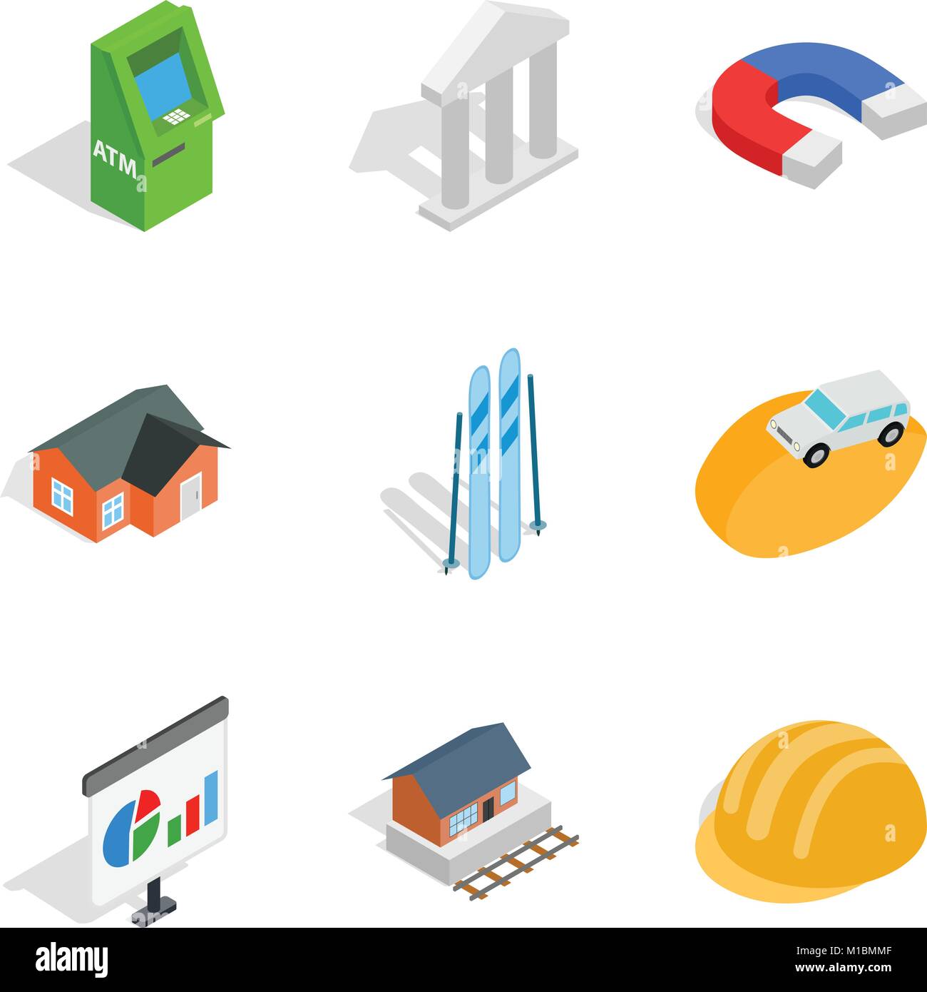 Capital expenditure icons set, isometric style Stock Vector