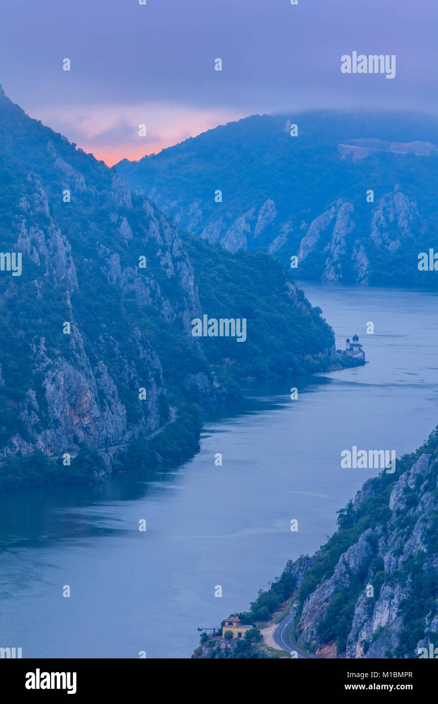 landscape in  Danube Gorges (Cazanele Mari), Romania Stock Photo